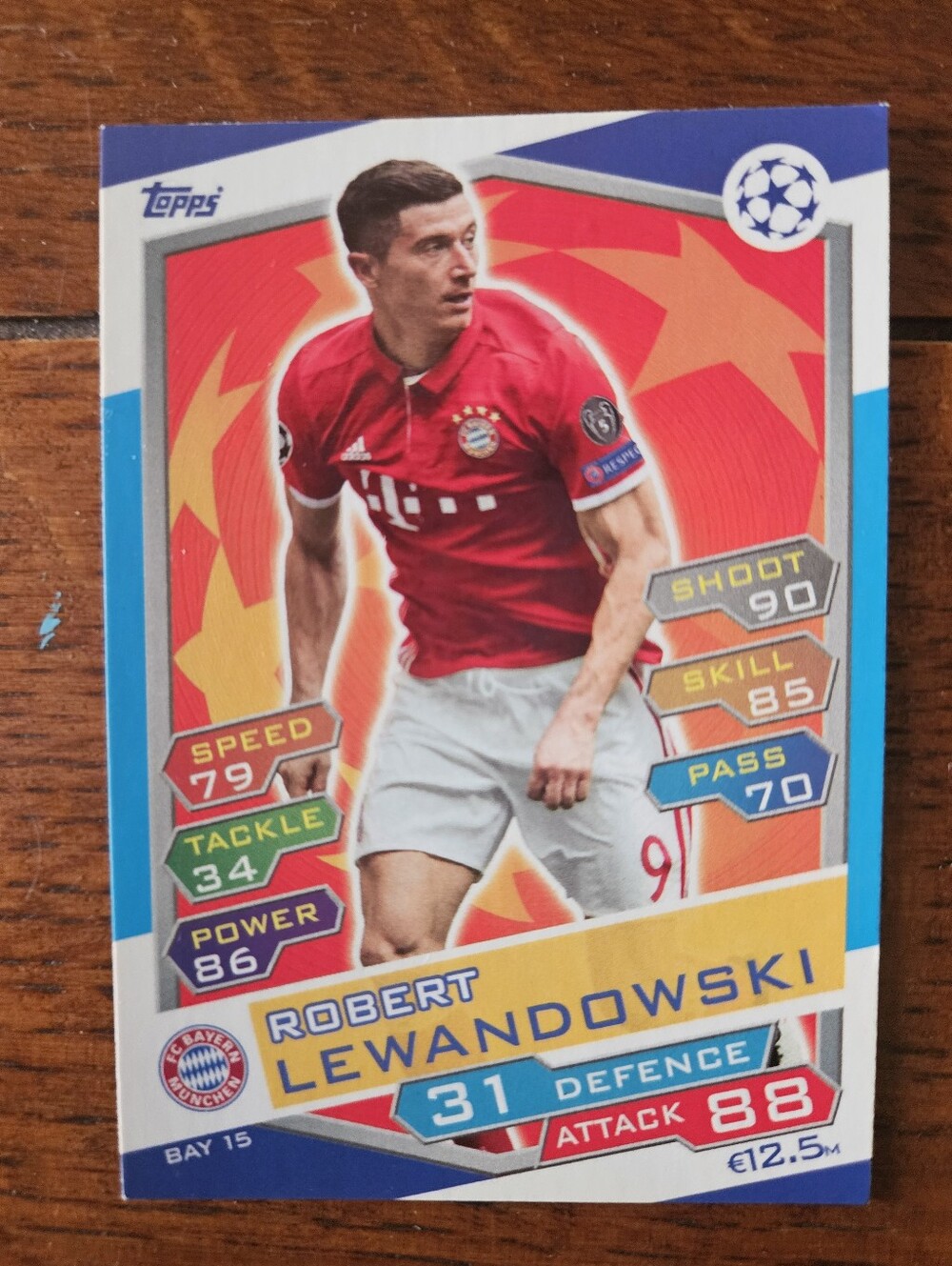 Topps Robert Lewandowski Soccer Card – Red & Blue Accents